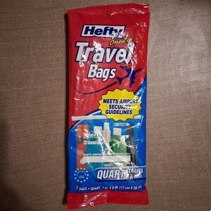 Hefty One Zip Travel Bags TSA Approved Quart Pack Of 7 New